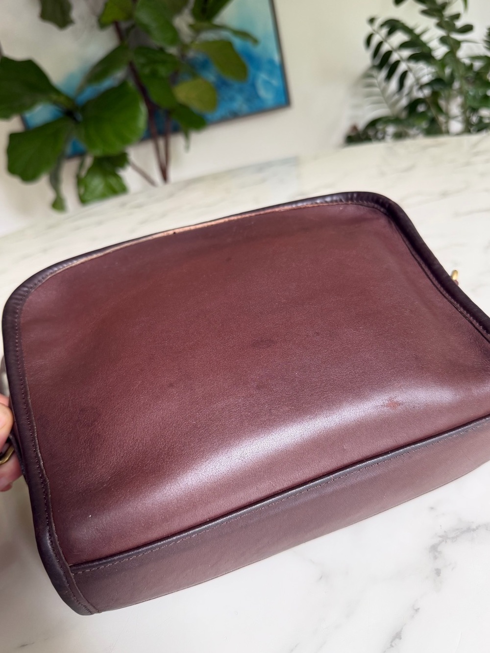 Coach Vintage Metropolis Zip Crossbody Bag 9087 Mahogany Leather 90's w/ Key Fob - Picture 12 of 16